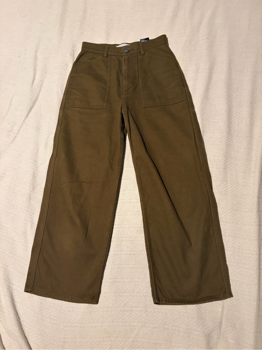 & Other Stories Olive Green Wide Leg Jeans